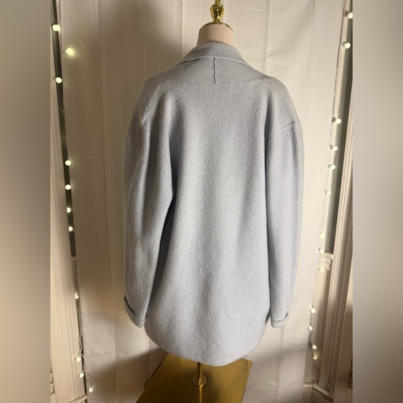 100% Wool Cardigan Sweater Light Blue Josephine Chaus M Hong Kong - Picture 6 of 7